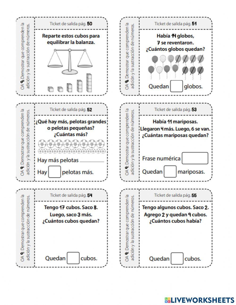 Tickets Matemáticas