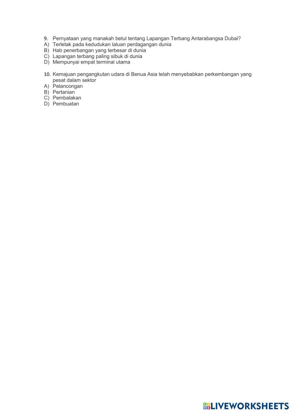 Geografi :Jenis dan kemajuan Pengangkutan di Asia