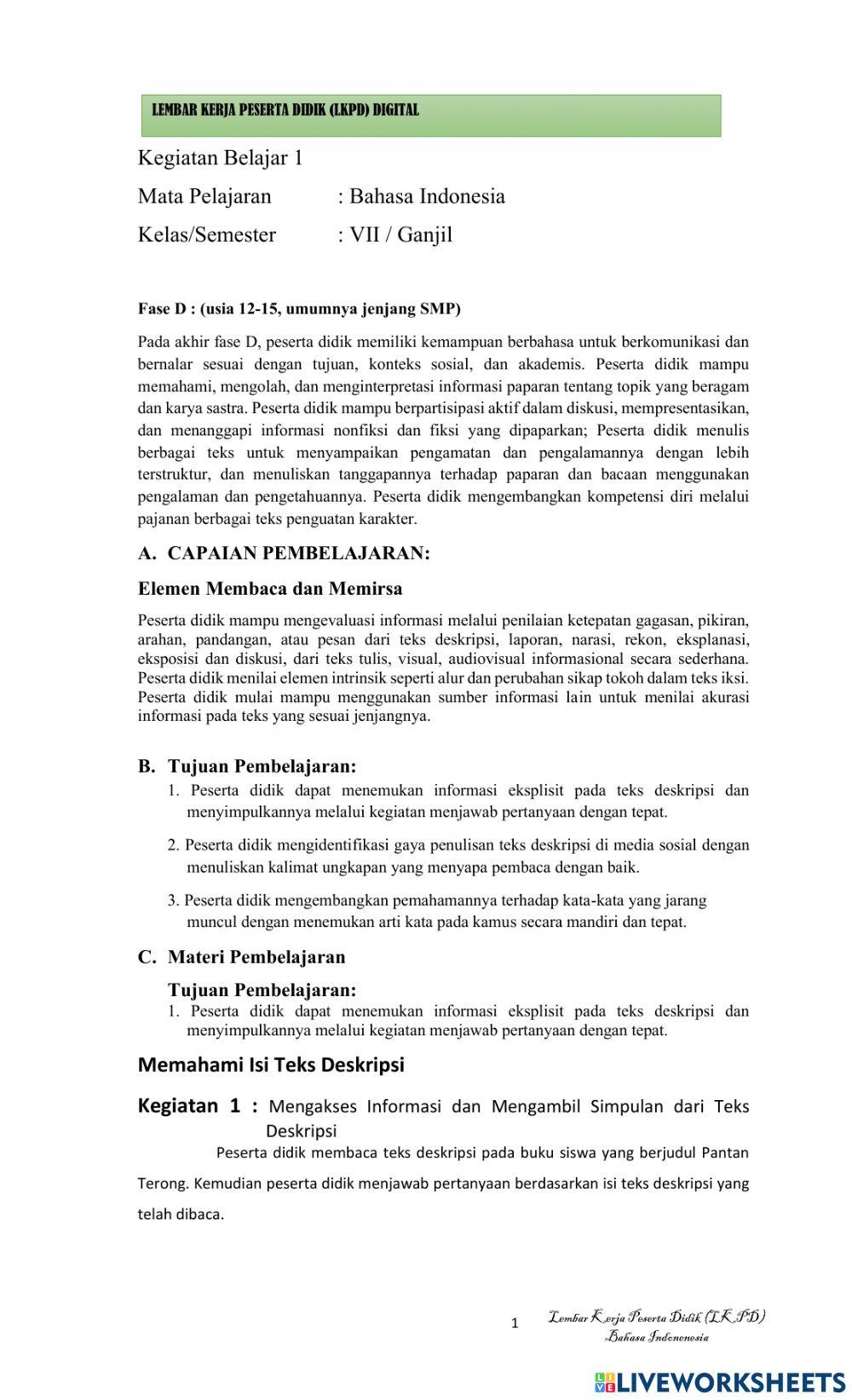 LKPD Bahasa Indonesia
