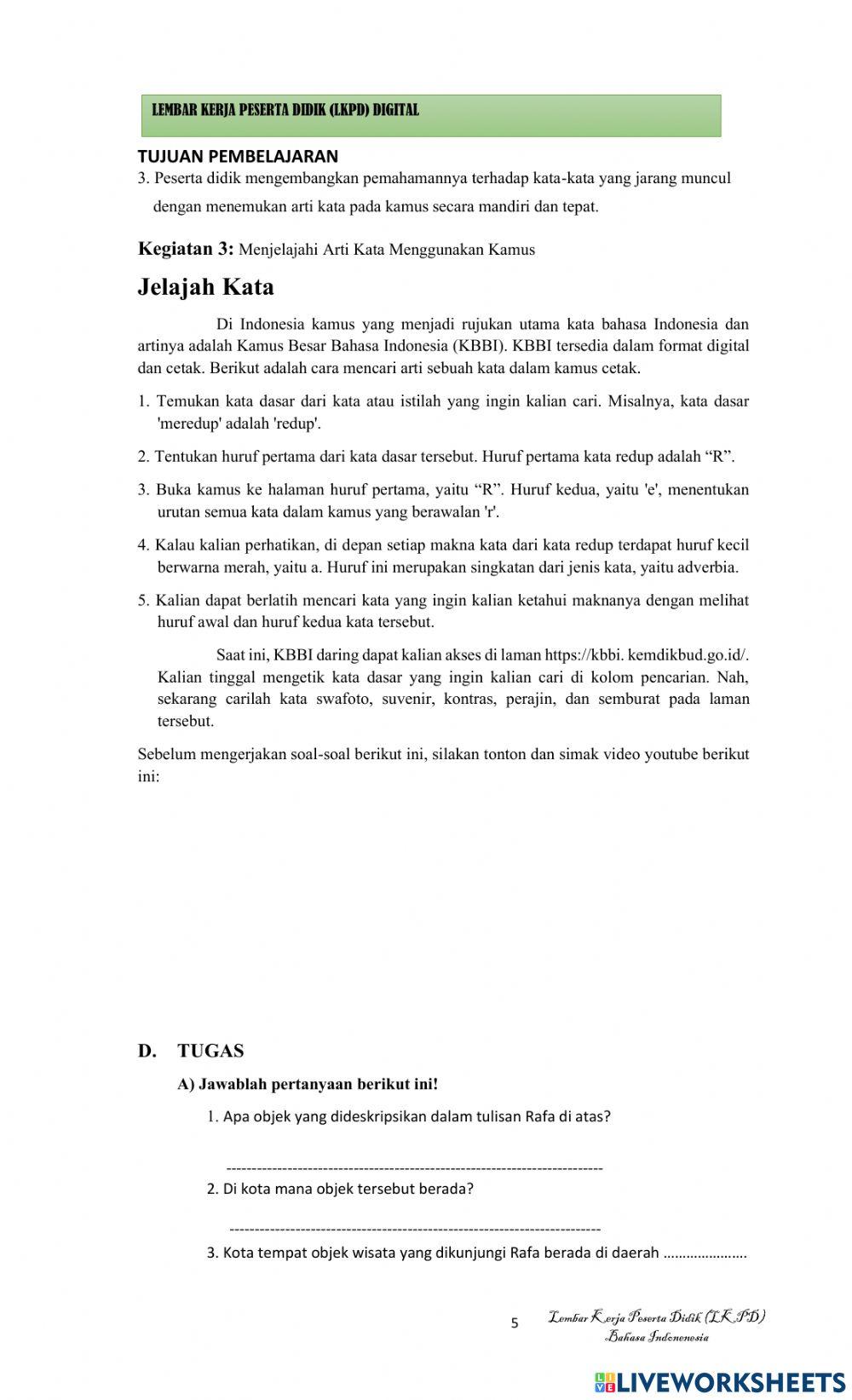 LKPD Bahasa Indonesia