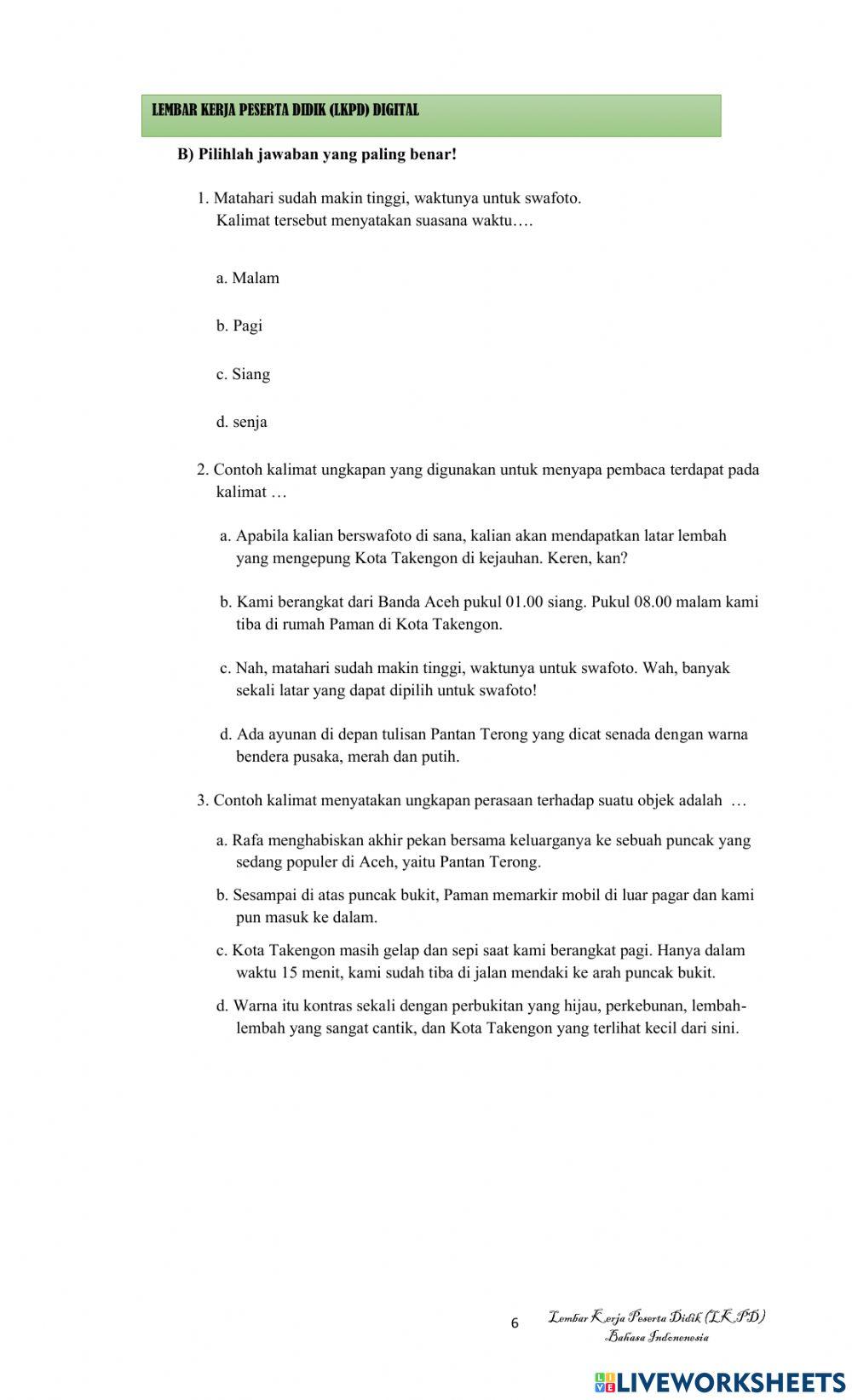 LKPD Bahasa Indonesia