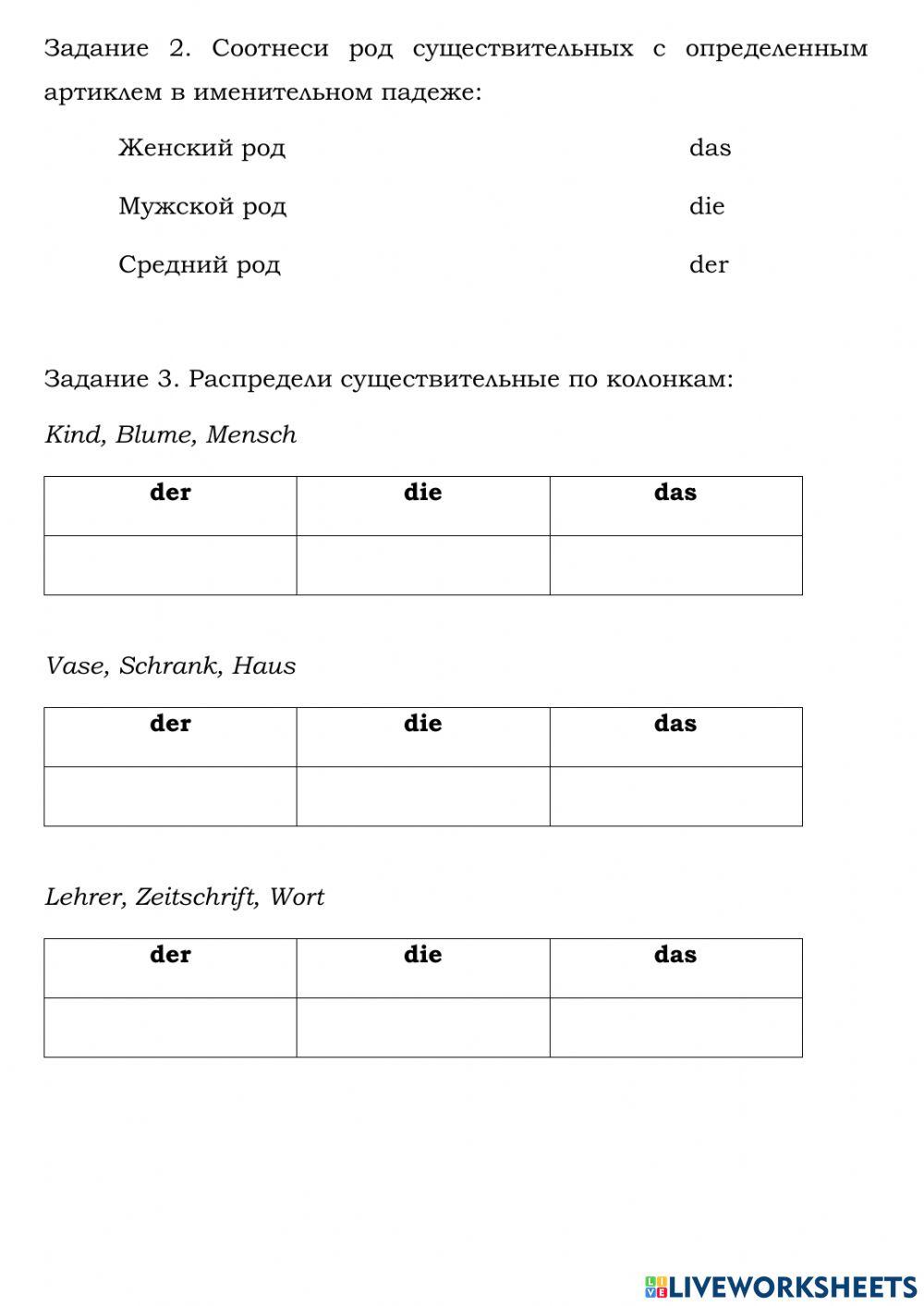 Deutsch. Der Artikel.