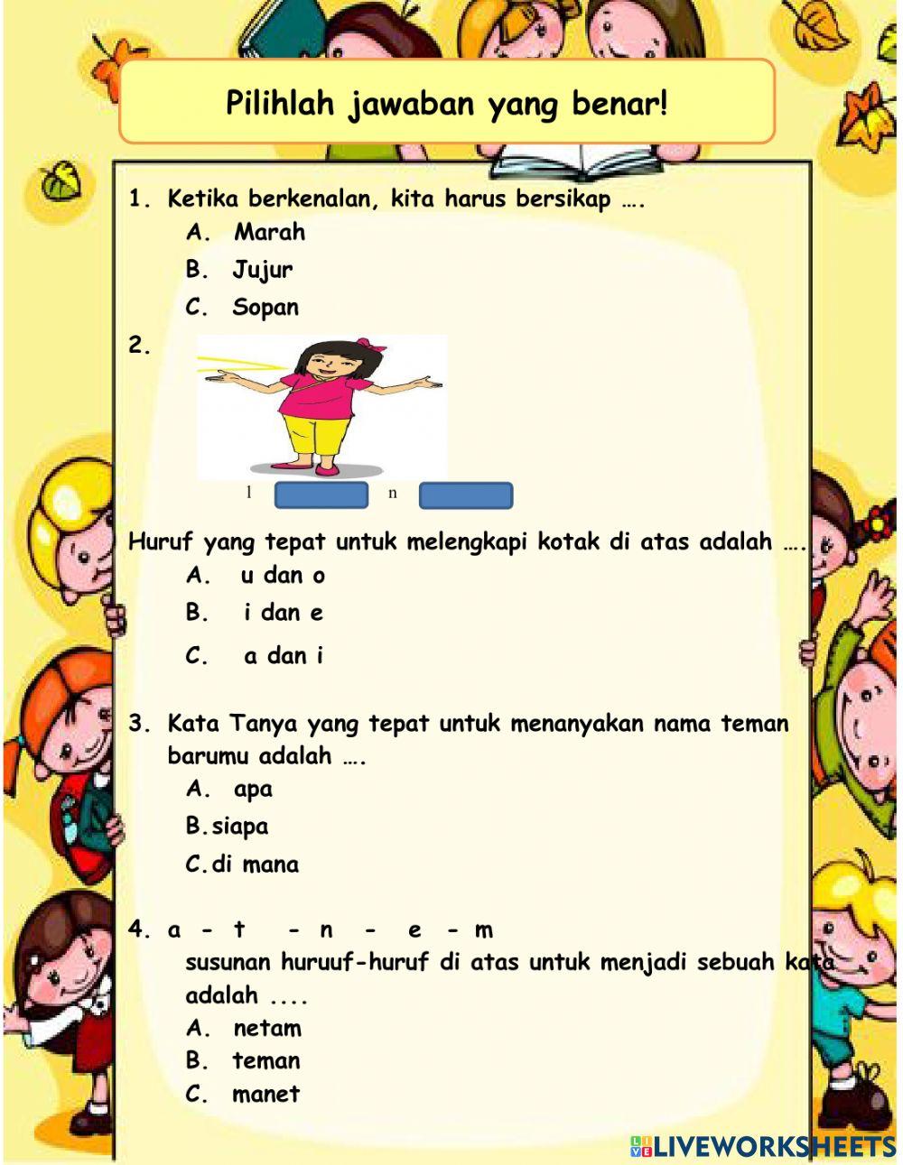 Penilaian Harian Tema 1 ST 1