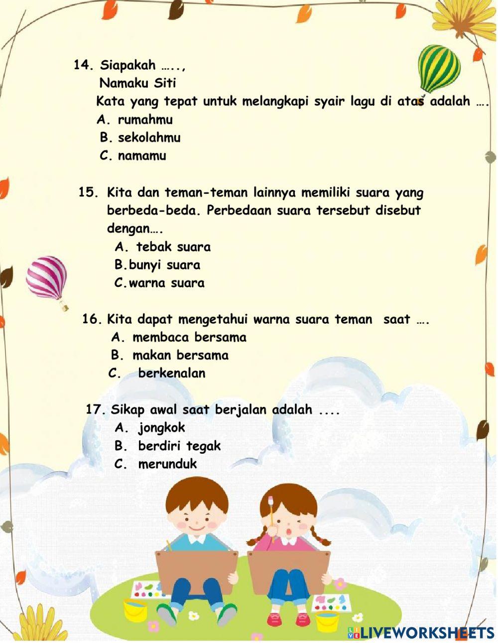 Penilaian Harian Tema 1 ST 1