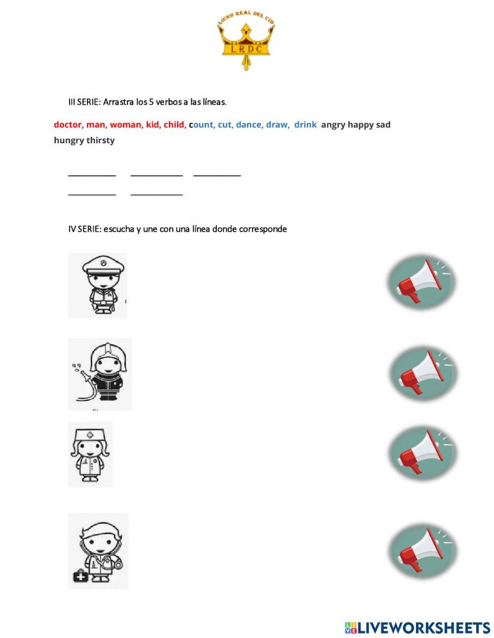 Examen de ingles 2° y 3° básico