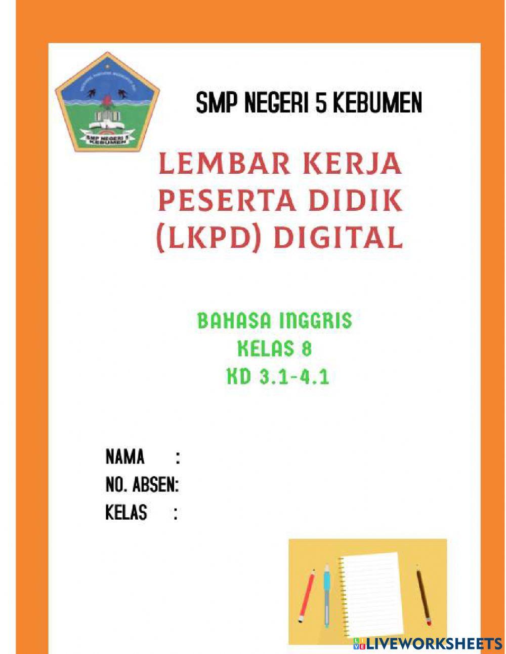 LKPD Bahasa Inggris Kelas 8