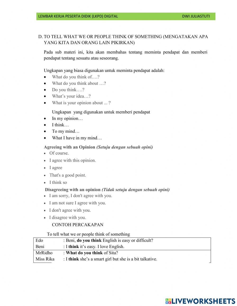 LKPD Bahasa Inggris Kelas 8