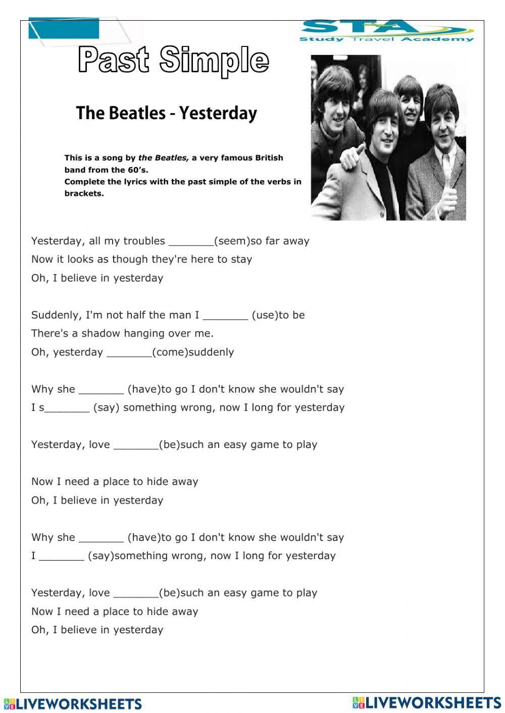 Yesterday song includes mp3