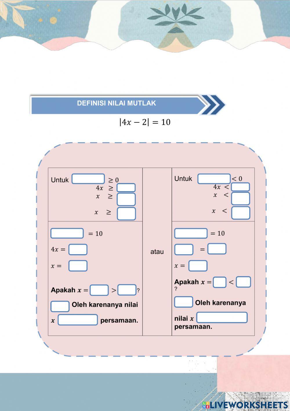 LKPD Persamaan Nilai Mutlak, SMAN 1 Padang