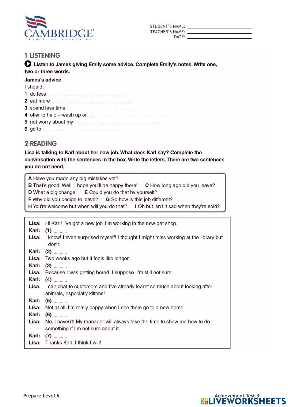 Achievement Test Final