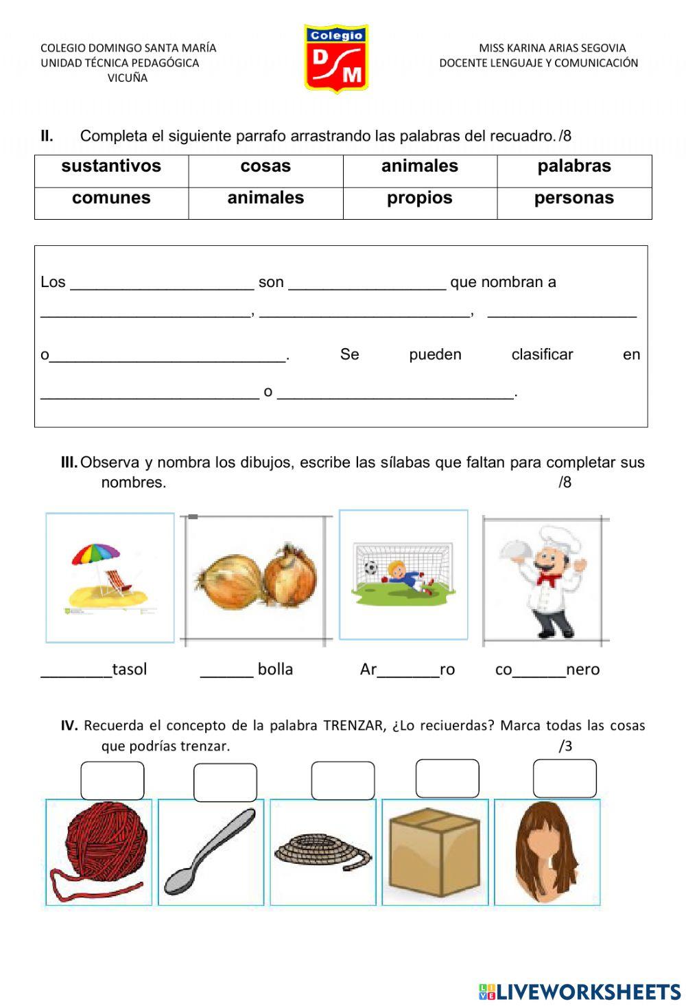 Prueba de lenguaje V