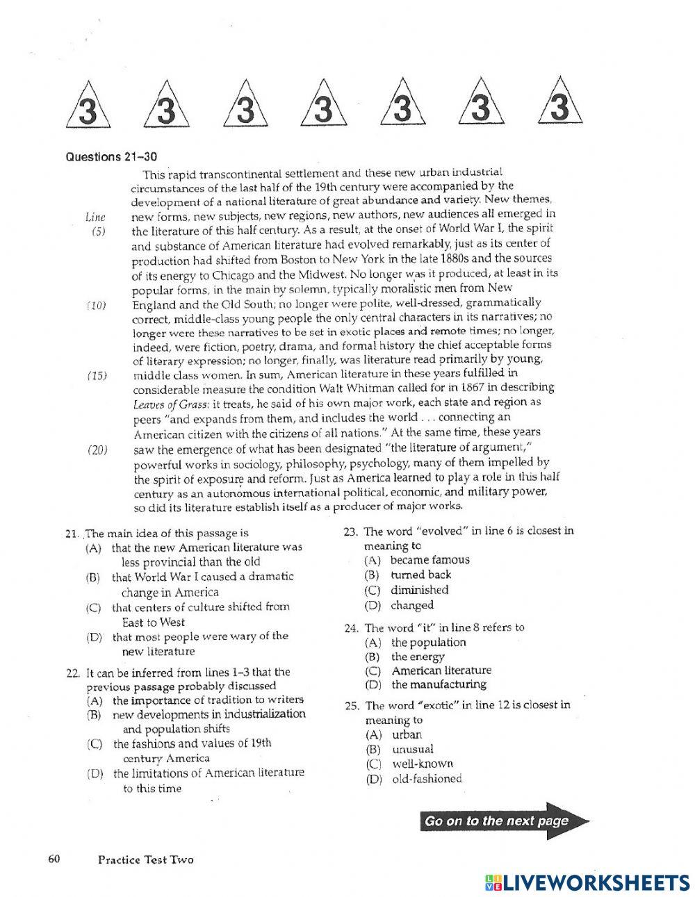 practice test 2 section 3