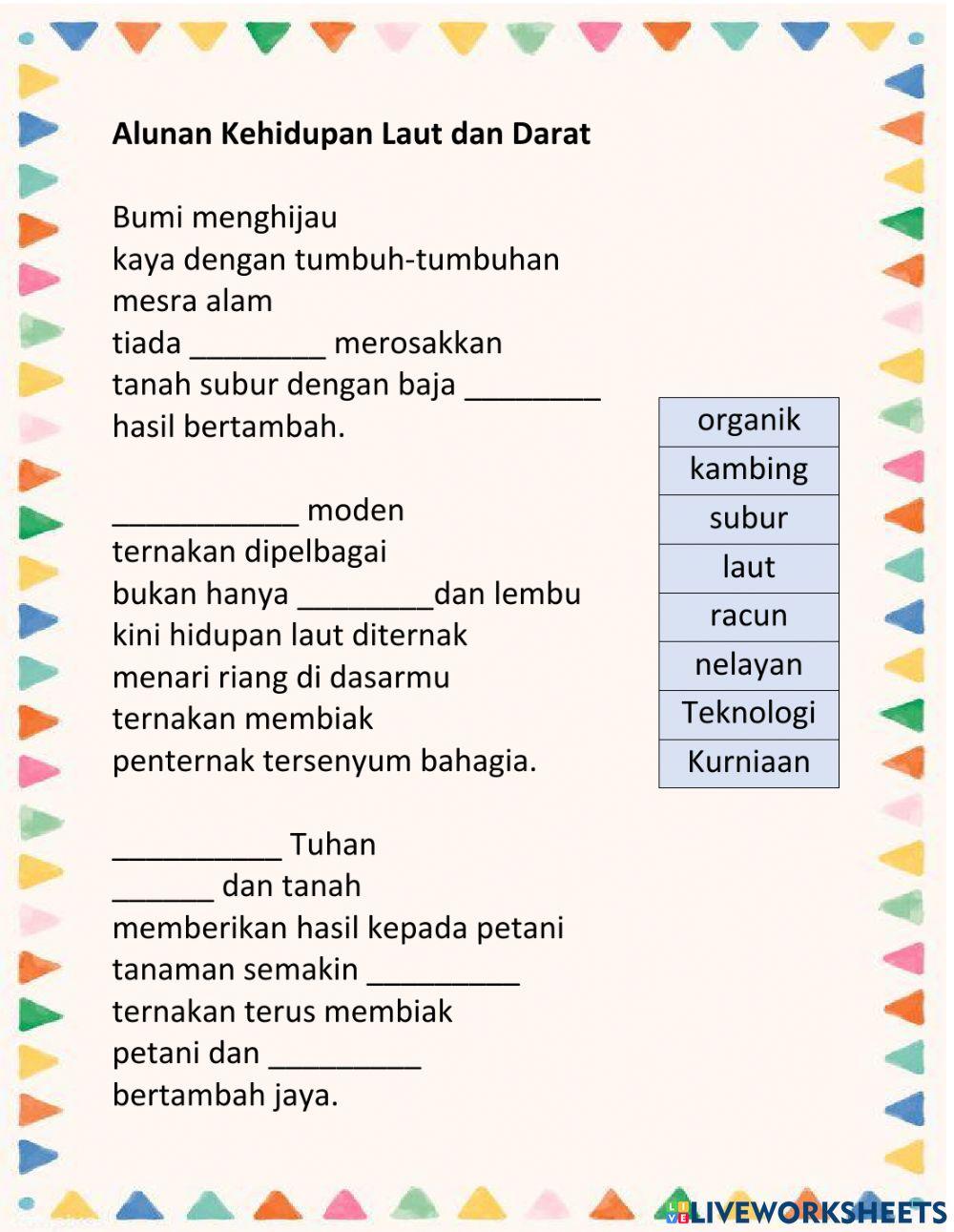 Pertanian dan Penternakan: Sajak Alunan Darat dan Laut
