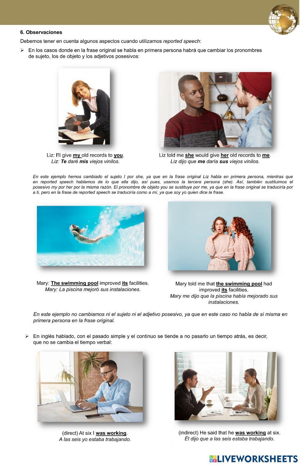 LESSON The Reported speech 