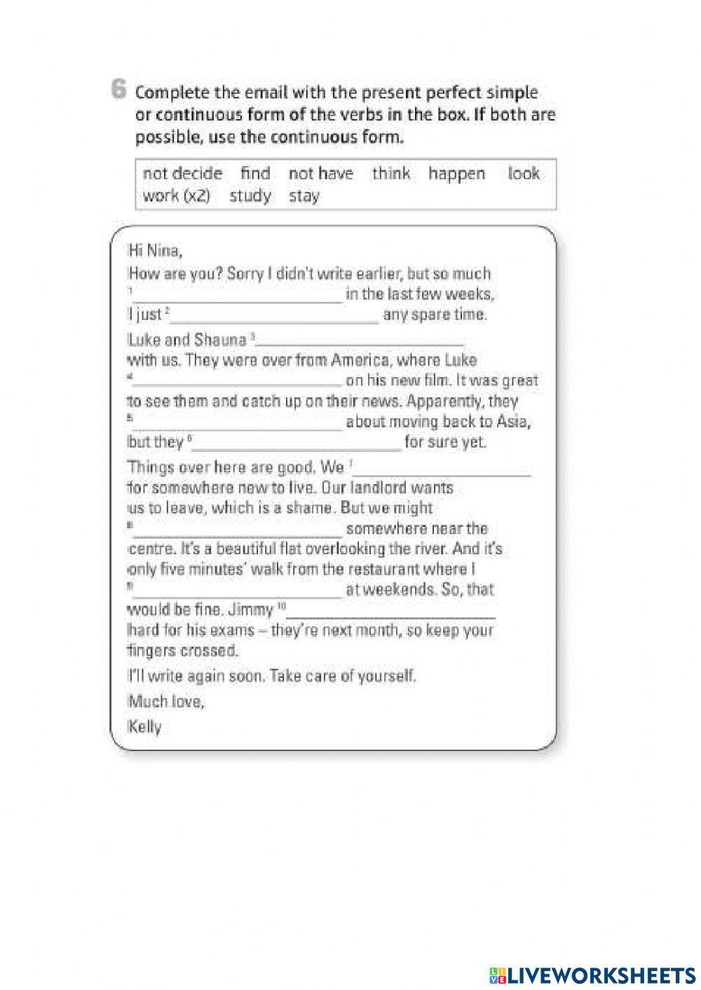 Success + Present Perfect Simple vs. Present Perfect Continuous
