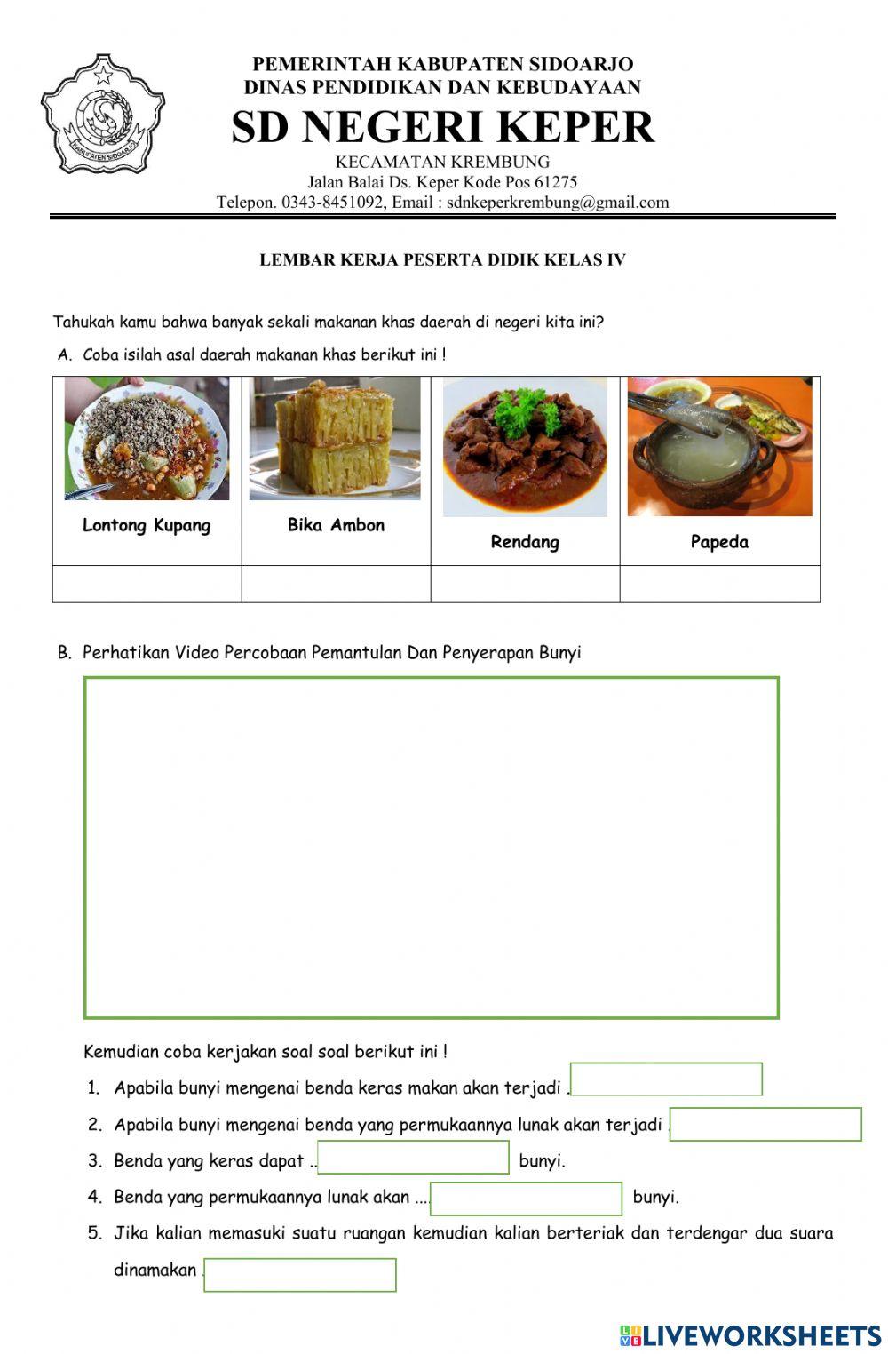 Lembar Kerja PB 1 dan 2 Subtema 3