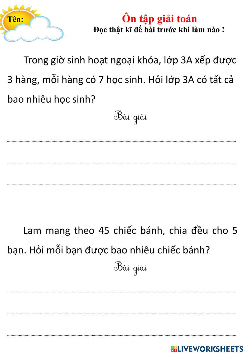 Ôn tập giải toán