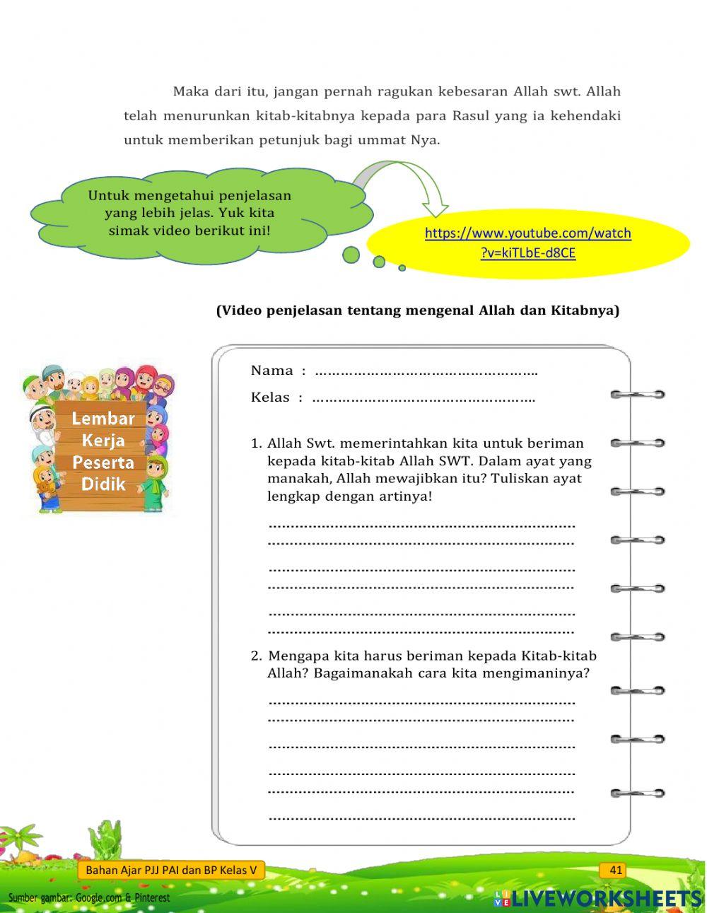 Latihan harian pai kelas 5