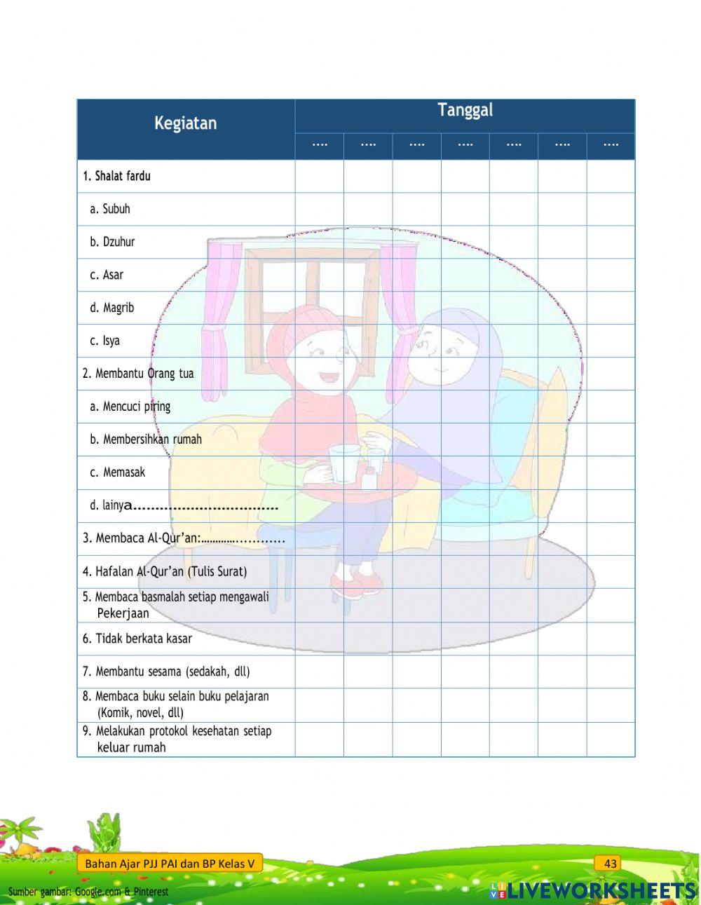 Latihan harian pai kelas 5