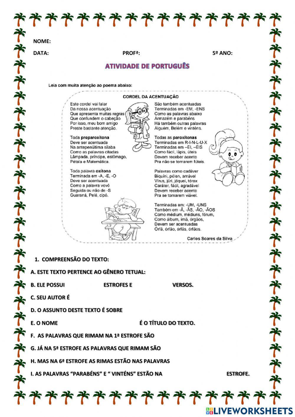 O Cordel da Acentuação