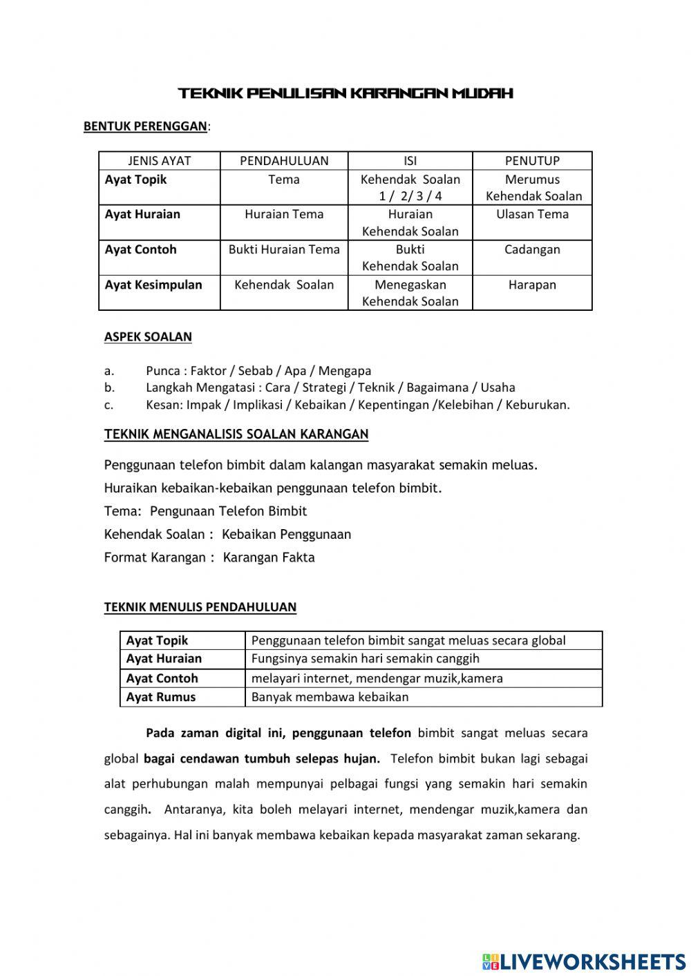Teknik penulisan karangan