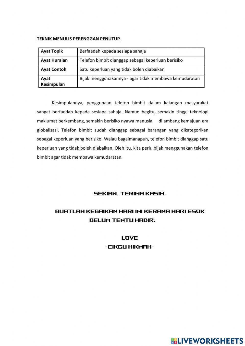 Teknik penulisan karangan