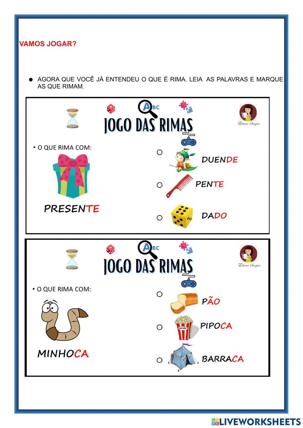 Trabalhando com rimas