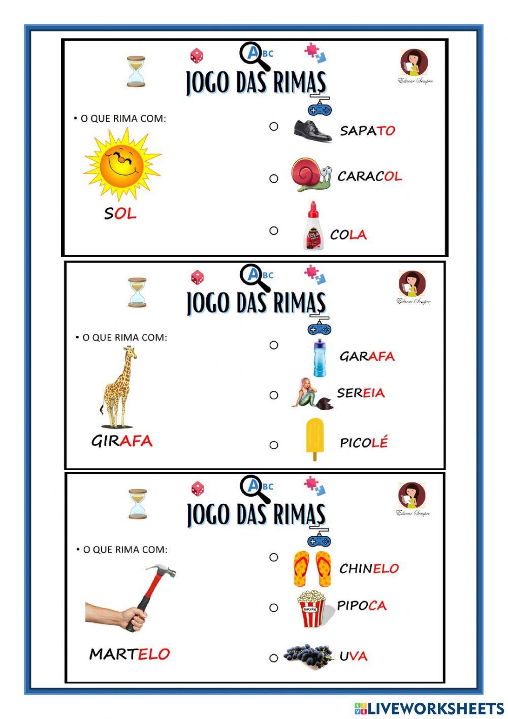 Trabalhando com rimas