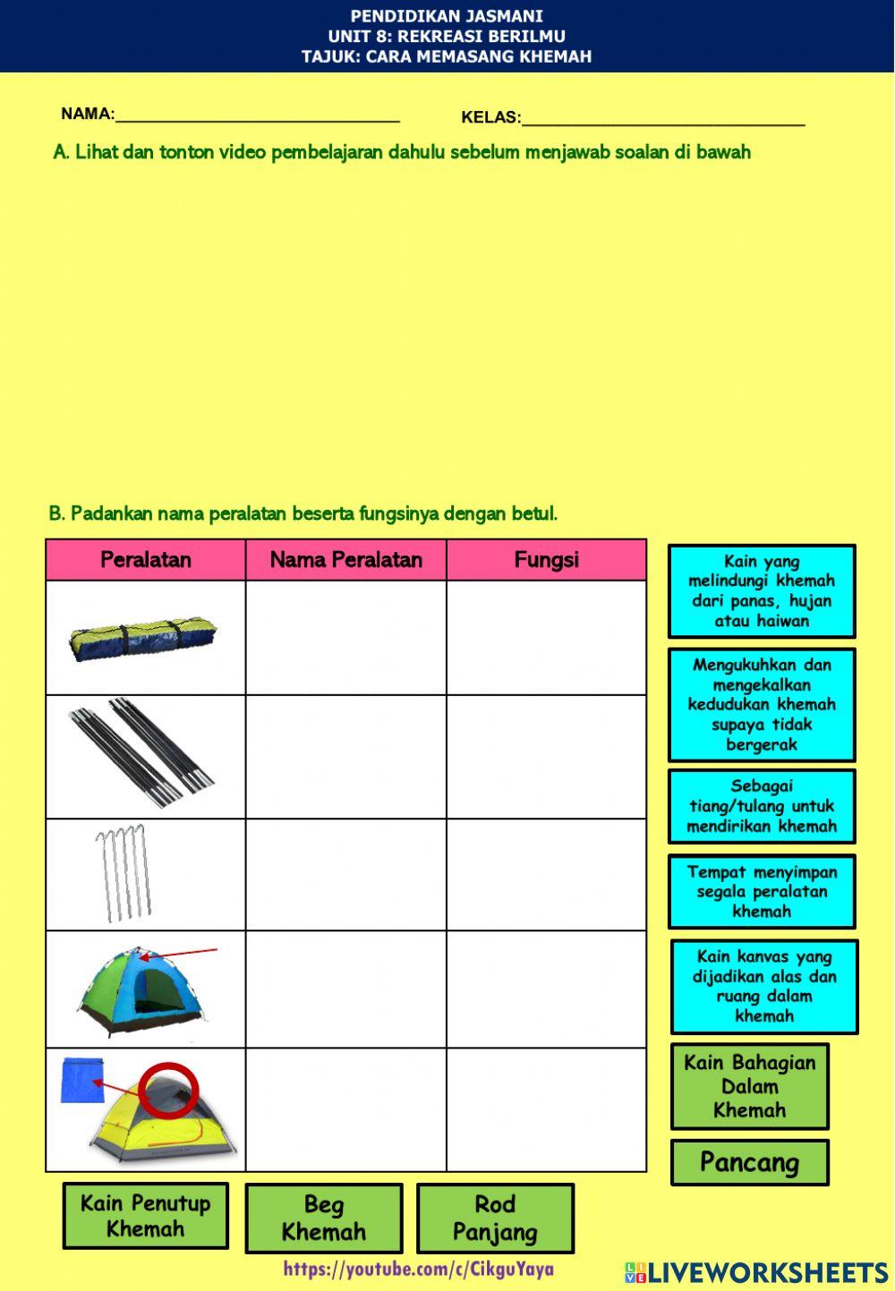 Cara Memasang Khemah