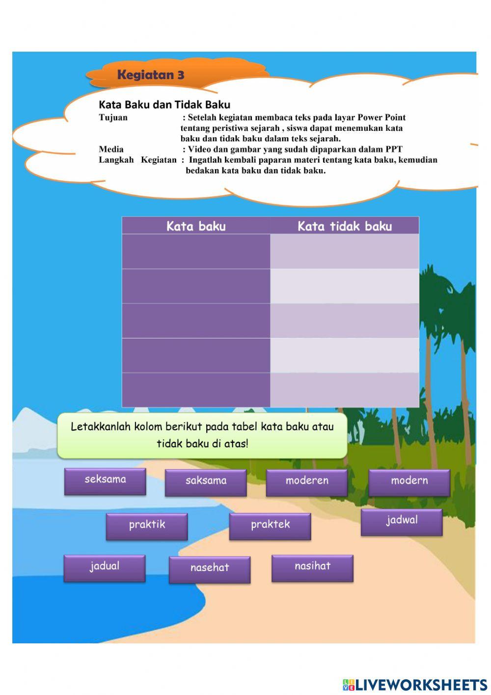 Lembar kerja kelas 6 bahasa indonesia