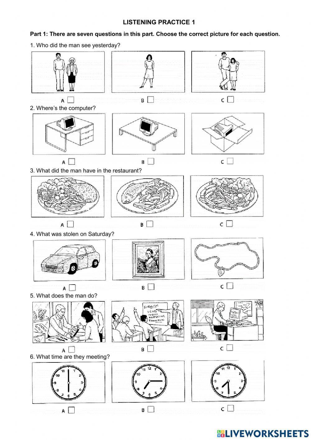 Listening practice 1