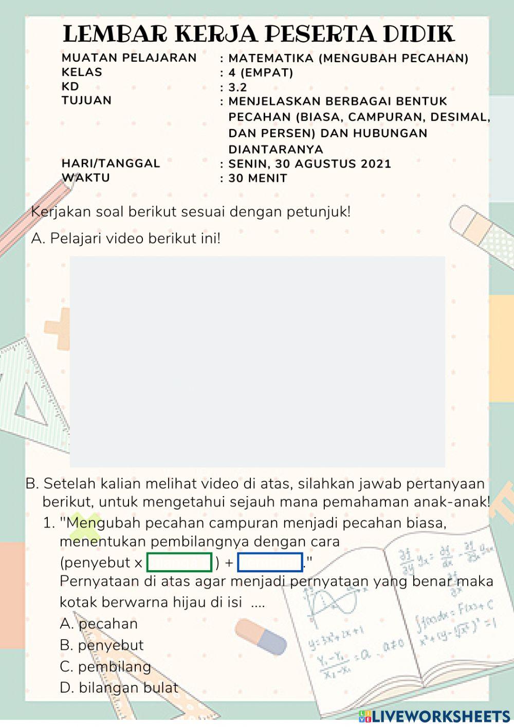 Mengubah Pecahan Campuran