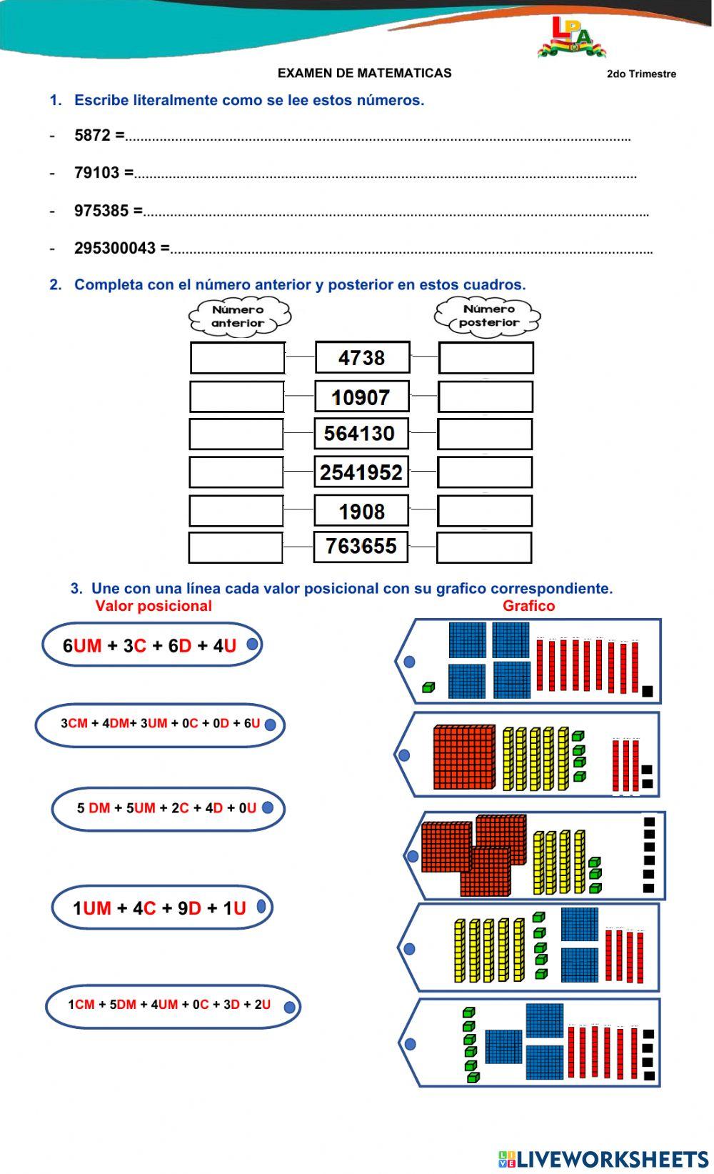 Propiedades de la suma, multiplicación  valor posicional