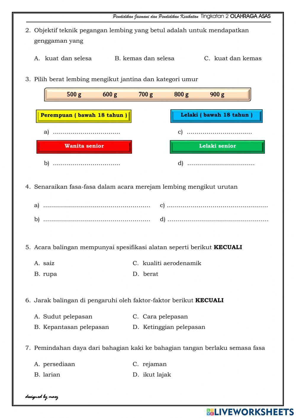 Olahraga Asas Tingkatan 2