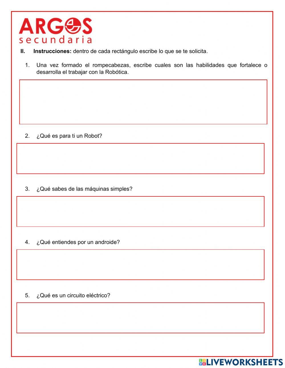 Ejercicio diagnostico 7° Robótica