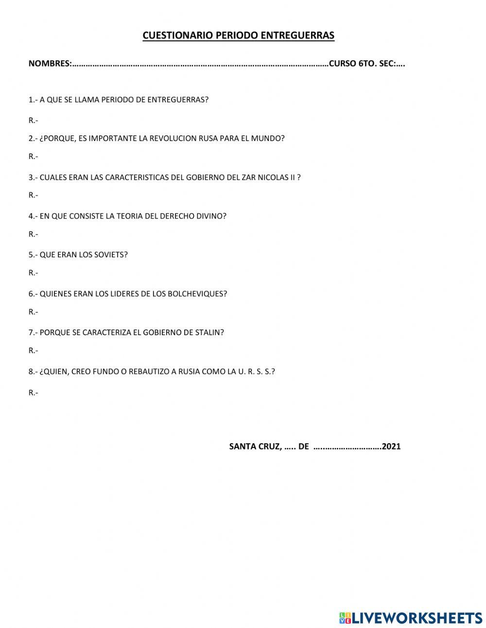 Cuestionario de aula