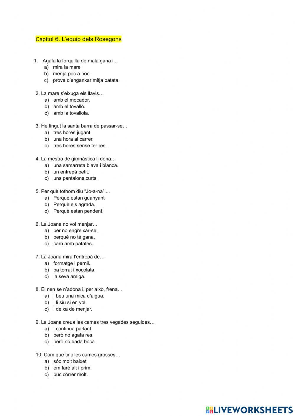 L'equip del Rossegons. Cap 6