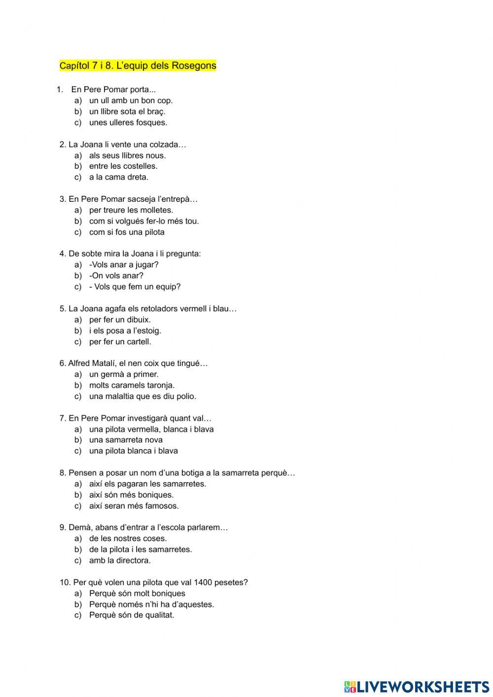 L'equip del Rossegons. Cap 7 i 8