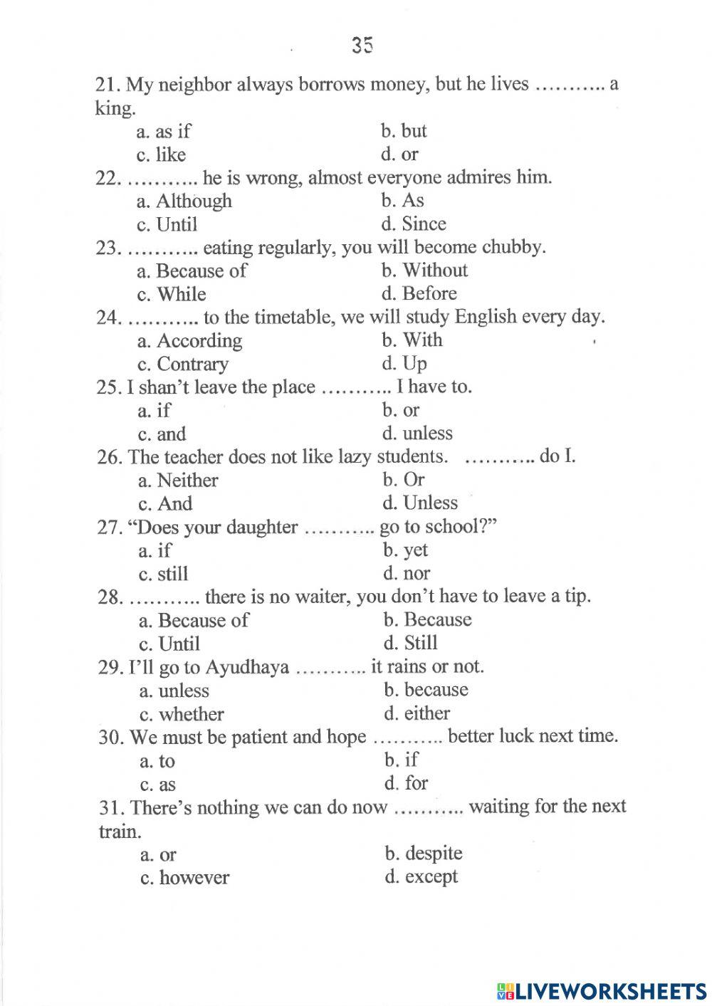 แบบทดสอบภาษาอังกฤษม.3