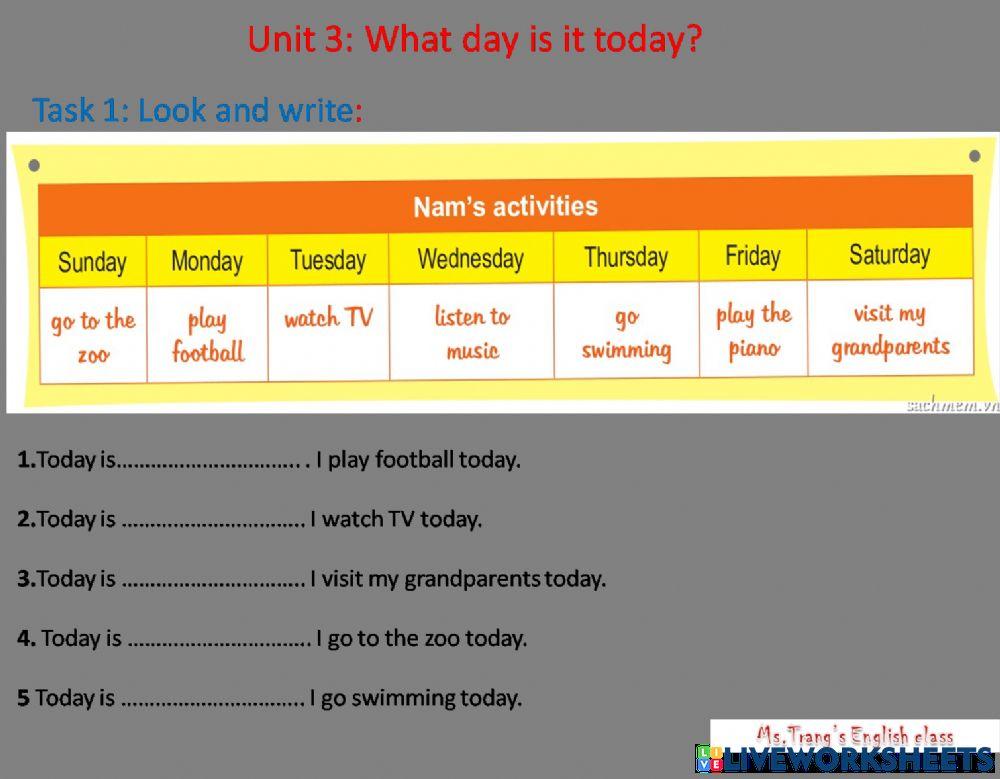 Unit 3.Task 4.sgk.lesson 1