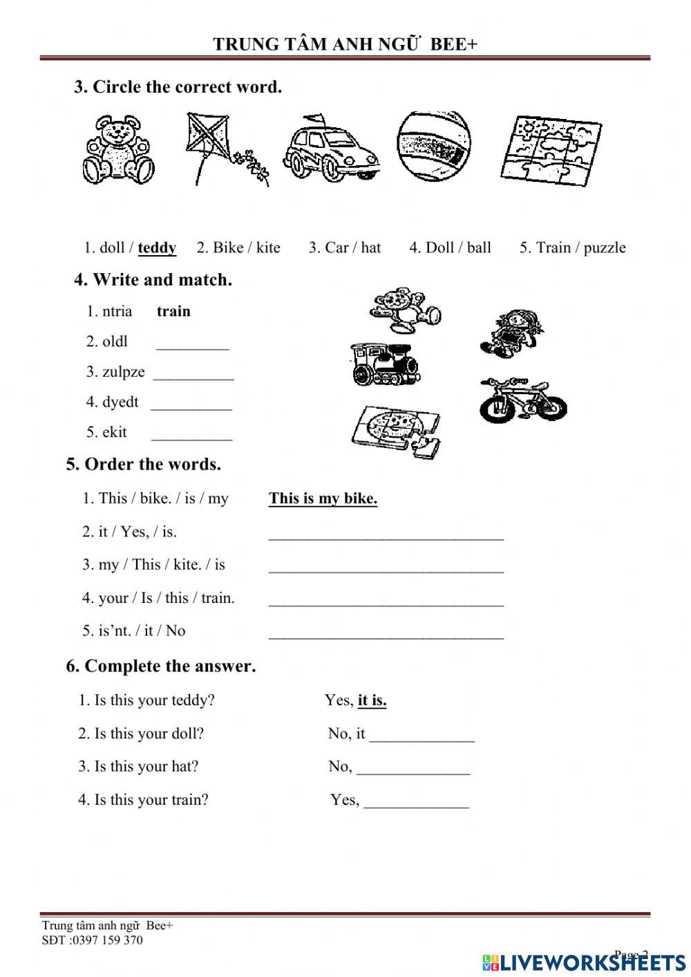 Family and Friends 1 Test U2