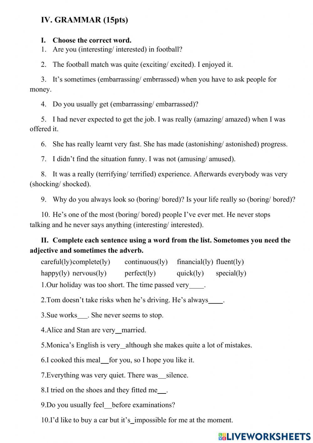 7c test 2 worksheet | Live Worksheets
