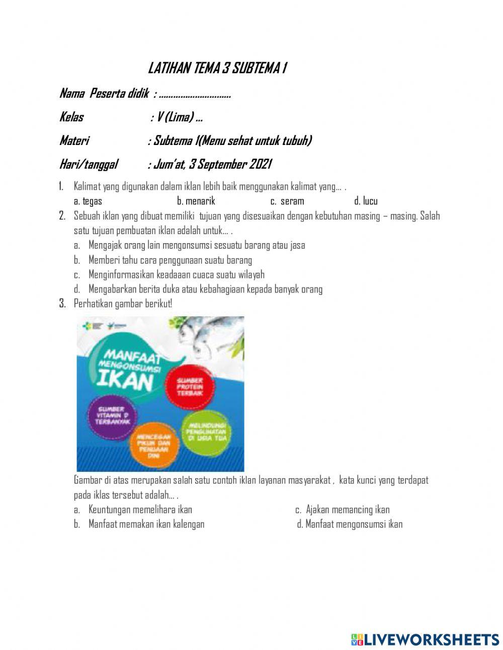 Tematik Tema 3 Subtema1