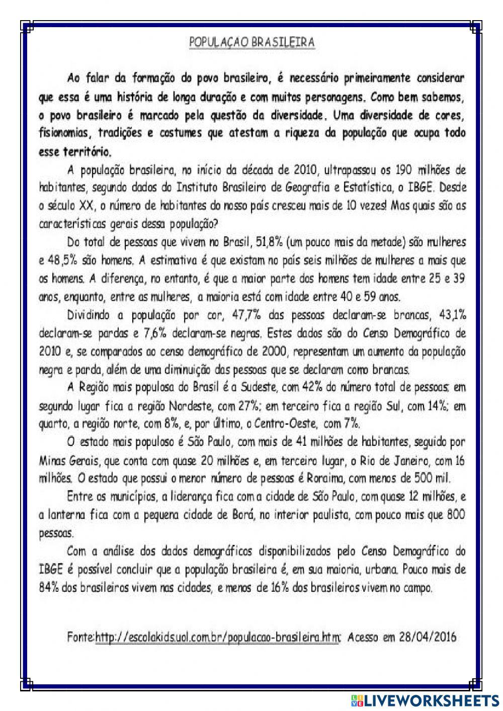 Avaliação de geografia II trimestre