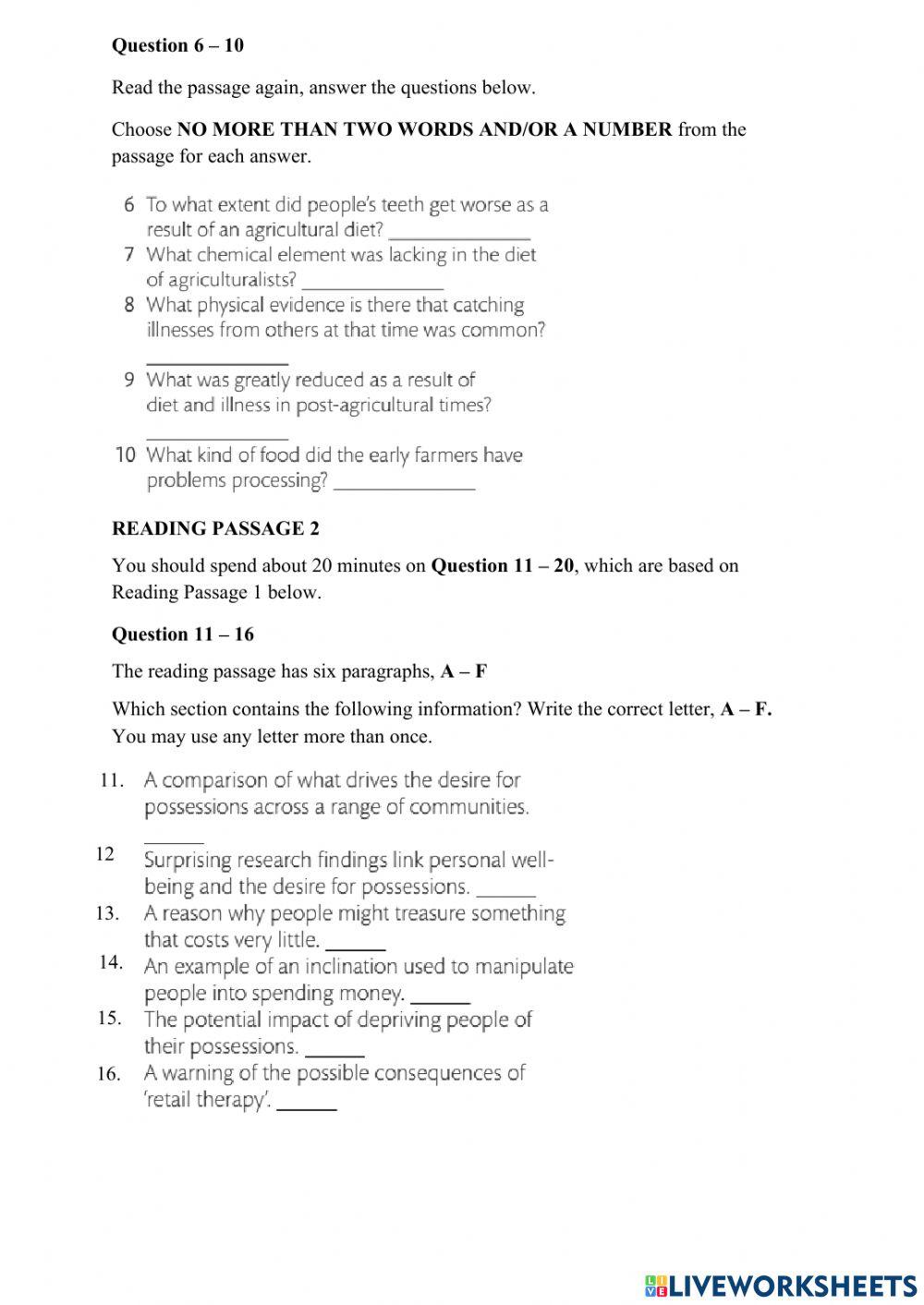 PRACTICE READING TEST - IELTS 4
