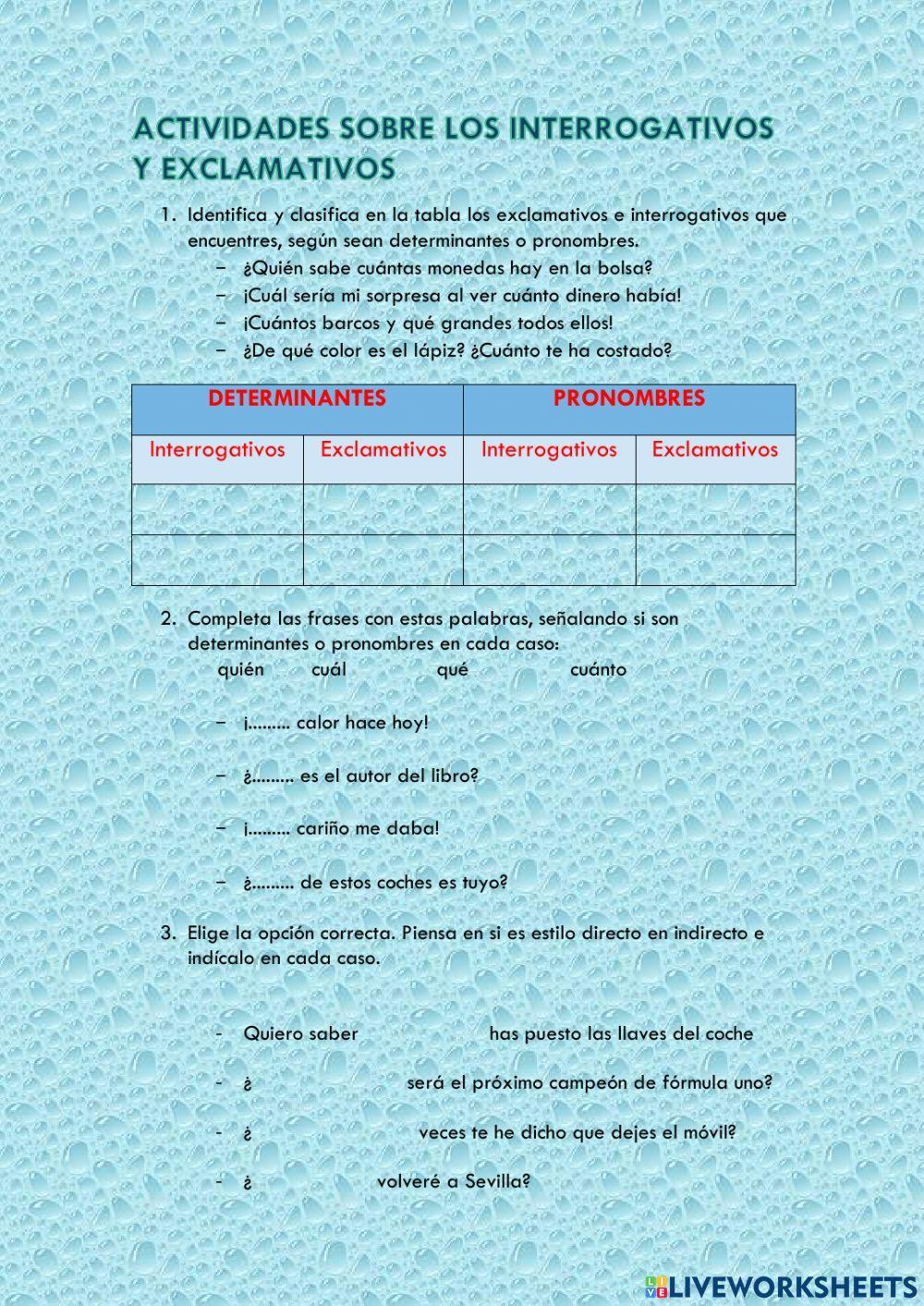 Interrogativos y exclamativos