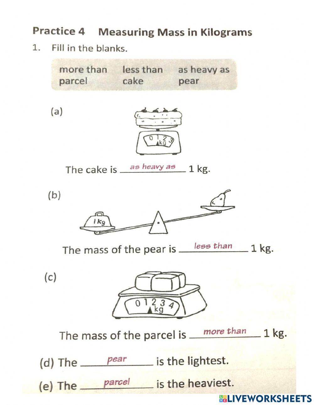 Measuring Mass in Kilograms