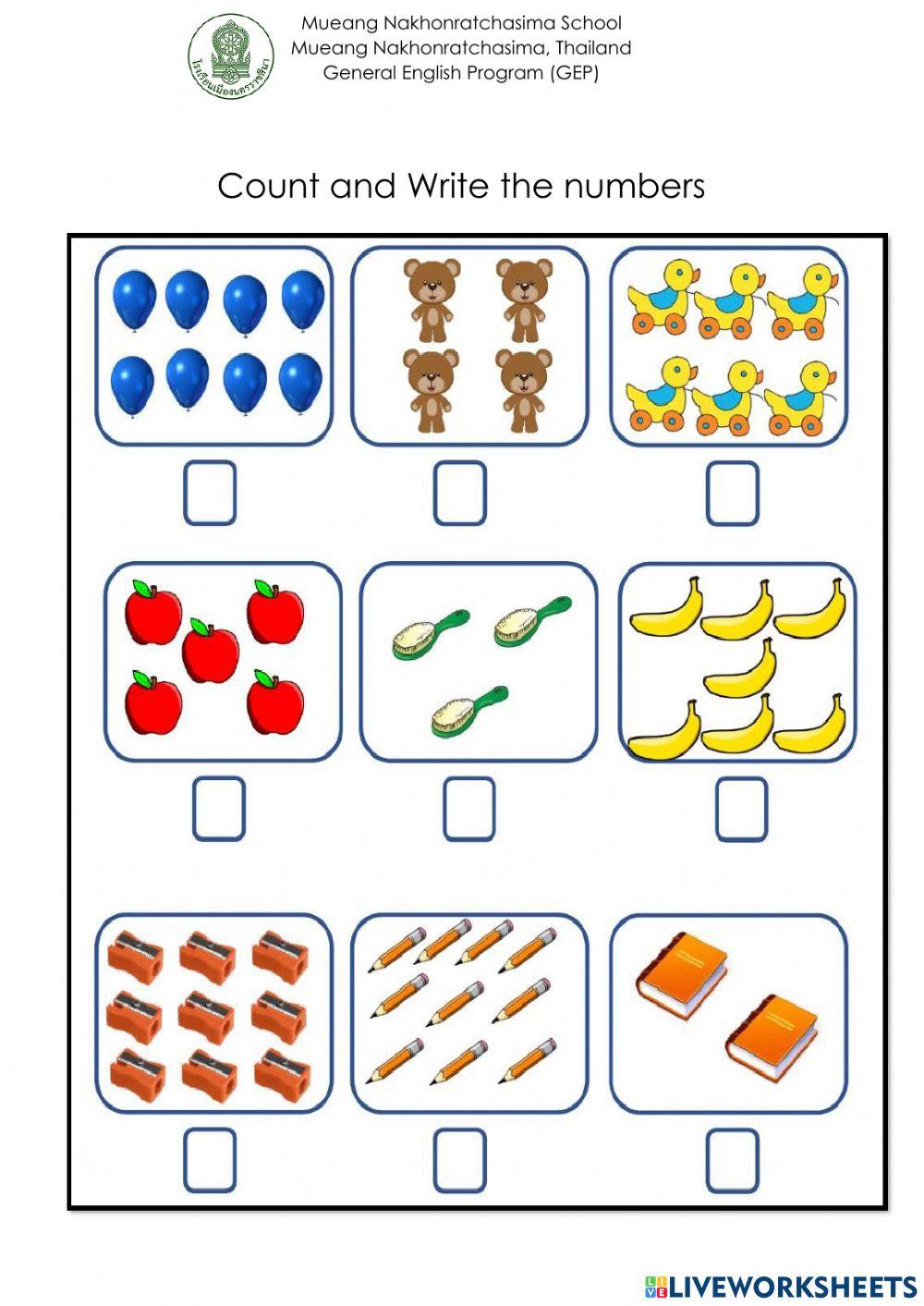Numbers online exercise for Grade 1 | Live Worksheets
