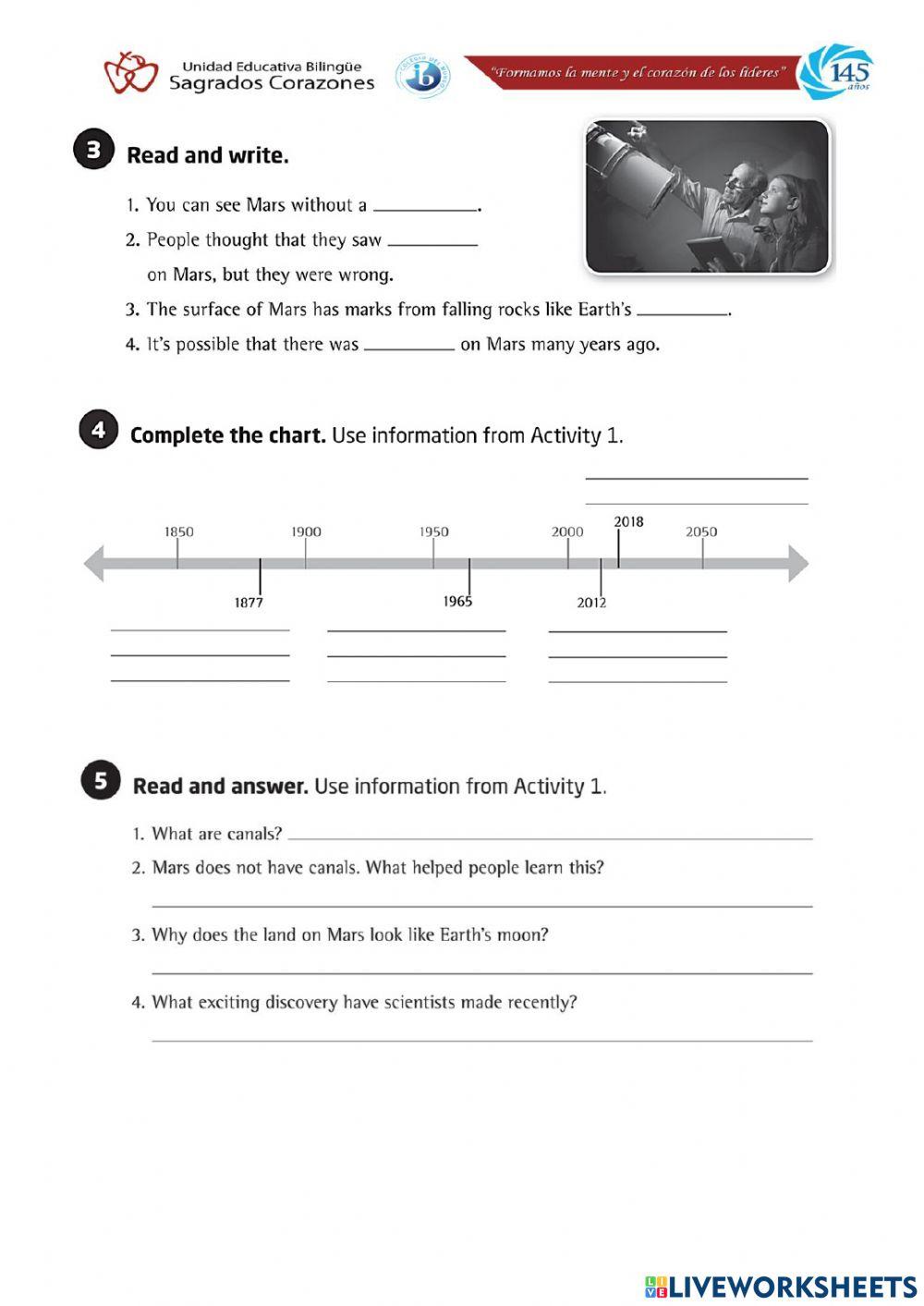 Life on Mars Reading Section