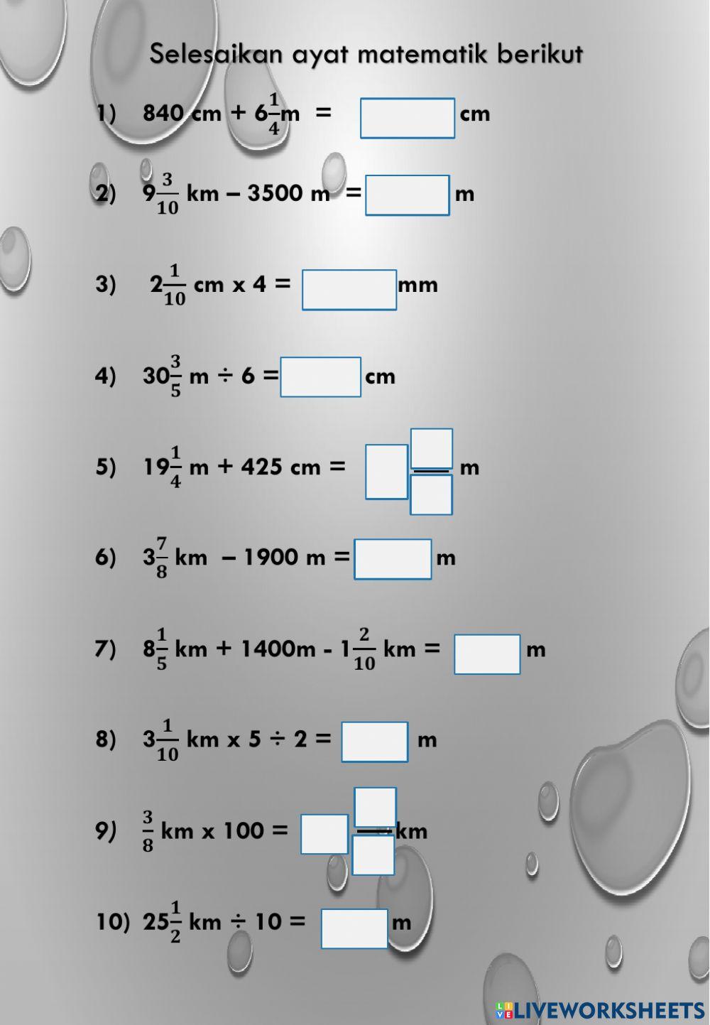 Operasi asas panjang